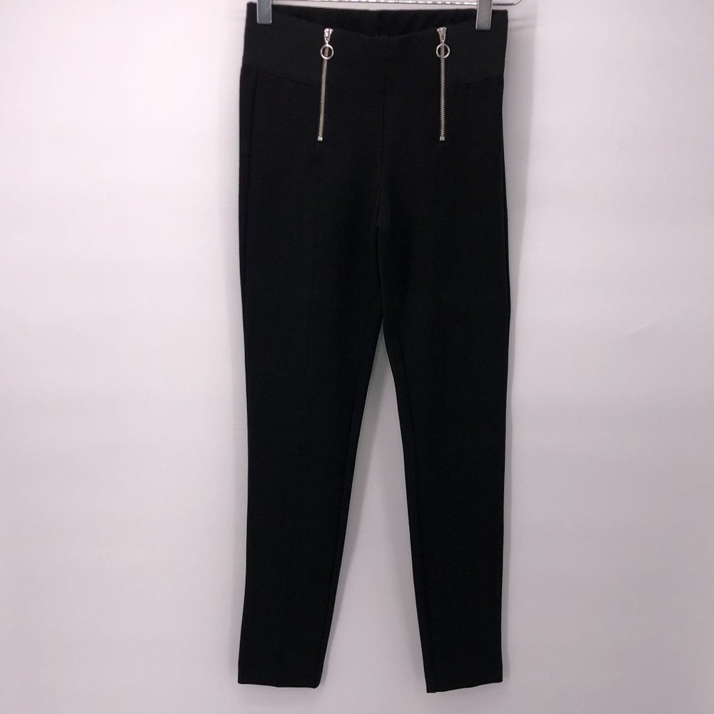 Zara Trafaluc Collection Small Double Zip Black Skinny Pants‎ Pant Slacks